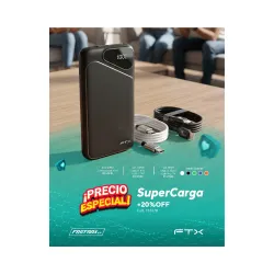 COMBO SUPER CARGA CARGADOR PORTATIL FTX PB-10LCD-B