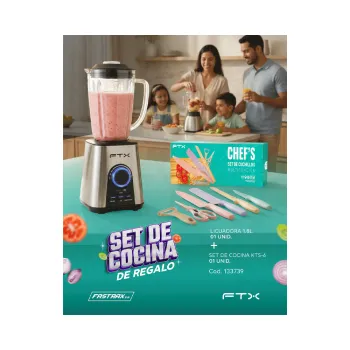 COMBO LICUADORA FTX 1.8L B2-180 + SET DE COCINA FT