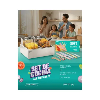 COMBO FREIDORA ELECT FTX 20L DF-20 + SET DE COCINA