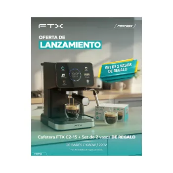 COMBO CAFETERA FTX 2 TAZAS C2-15 + TAZA P/CAFE 2UN