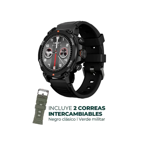 SMARTWATCH FTXG6-BB 57MM NEGRO + 1 CORREA VERDE EXTRA ANDROID/IOS/BT/FREC. CARD/NOTIFICACI