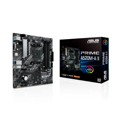 PLACA MADRE ASUS AM4 PRIME A520M-A II V/S/R/HDMI/DP/M.2/DDR4/MATX