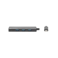 HUB USB-C/USB-A DE 4 PUERTOS MANHATTAN 164924 5 GBPS/NEGRO