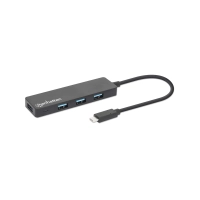 HUB USB-C/USB-A DE 4 PUERTOS MANHATTAN 164924 5 GBPS/NEGRO
