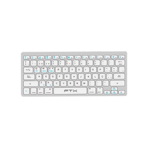 TECLADO FTX BLUETOOTH FTXB1000 ULTRA SLIM POR/PLATA