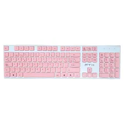 TECLADO + MOUSE FTX WIRELESS FTXGK600 NUMERICO/ESPAÑOL BLANCO/ROSA Hover
