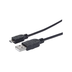 CABLE USB-A/MICRO-B MANHATTAN M/M 1.8M NEGRO BOLSA