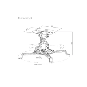 SOPORTE PARA PROYECTOR FTX FTX-18F 13.5KG INCL/GIR/ROT360°/TEC/NEGRO Hover