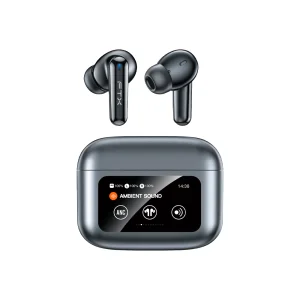 AURICULAR CON MICROFONO FTX E56L-GY BT/MIC/ANC/TOUCH/IPX6 GRIS C/PANT LED