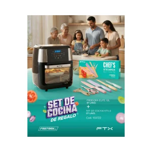 COMBO FREIDORA S/ACEITE FTX 12L AF2-12V1 + SET DE COCINA FTX KTS-6