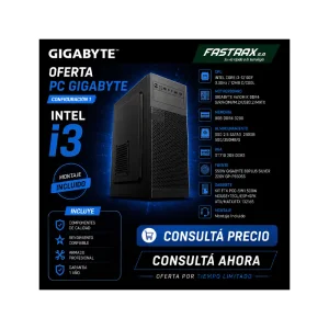 COMPUTADORA GIGABYTE I3/240GB/8G/VGA 2G/550W/GAB PCC-5W1 MOUSE+TECL/ESP+SPK
